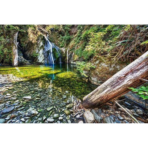 Falls Creek Black Modern Wood Framed Art Print by Oldford, Tim