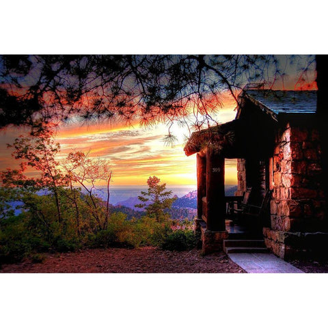 Grand Canyon Cabin Black Modern Wood Framed Art Print by Oldford, Tim