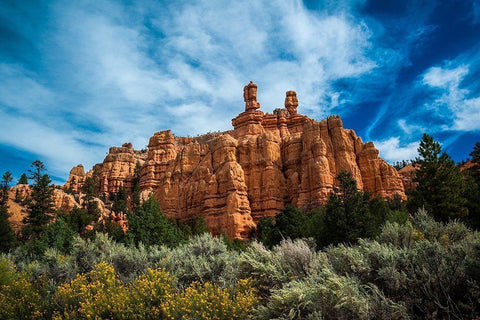Red Canyon White Modern Wood Framed Art Print with Double Matting by Oldford, Tim