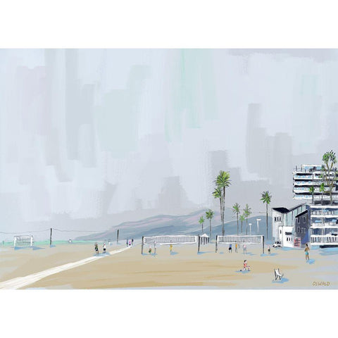Annenberg Beach House Gold Ornate Wood Framed Art Print with Double Matting by Oswald, Pete