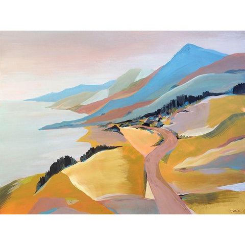 Monterey to The Sea Black Modern Wood Framed Art Print with Double Matting by Oswald, Pete
