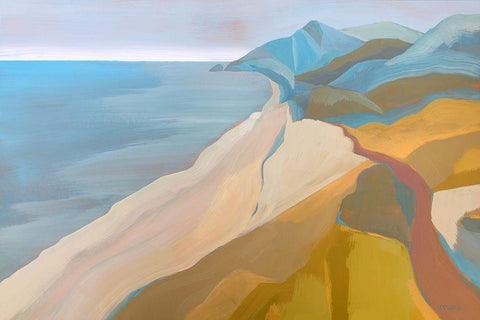 Point Mugu White Modern Wood Framed Art Print with Double Matting by Oswald, Pete