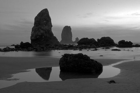 Monoliths White Modern Wood Framed Art Print with Double Matting by Oldford, Tim