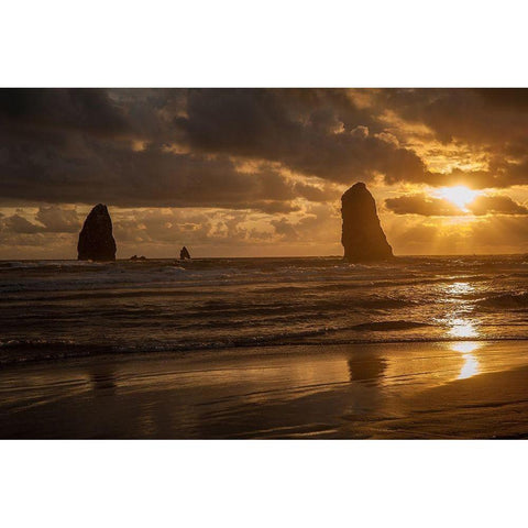 Monolith Sunset Black Modern Wood Framed Art Print with Double Matting by Oldford, Tim