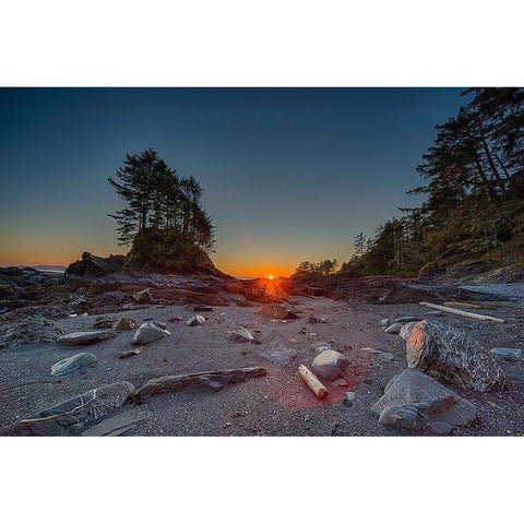Westcoast Sunset Black Modern Wood Framed Art Print with Double Matting by Oldford, Tim