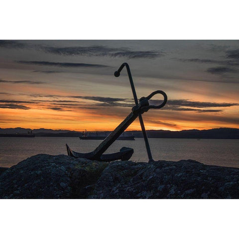 Anchor Black Modern Wood Framed Art Print by Oldford, Tim