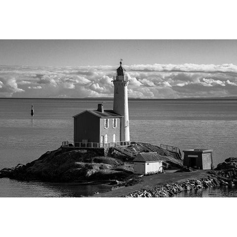 Fisgard Lighthouse Black Modern Wood Framed Art Print with Double Matting by Oldford, Tim