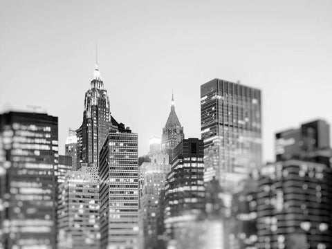 New York 3 White Modern Wood Framed Art Print with Double Matting by Okula, Carina