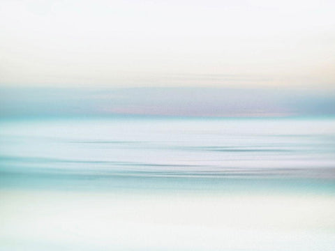 Oceanscape 1 White Modern Wood Framed Art Print with Double Matting by Okula, Carina