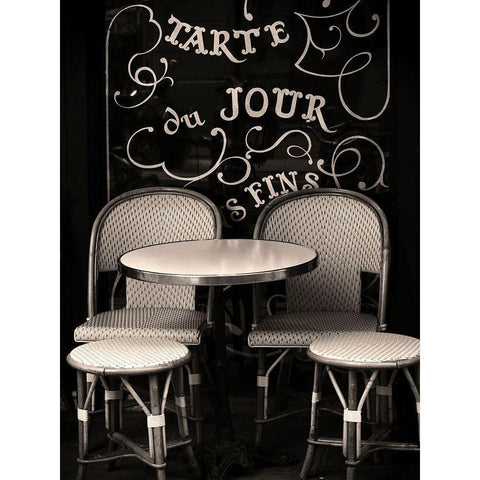 Paris Cafe Black Modern Wood Framed Art Print with Double Matting by Okula, Carina