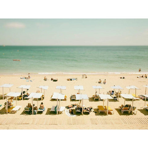 Seaside 3 White Modern Wood Framed Art Print by Okula, Carina