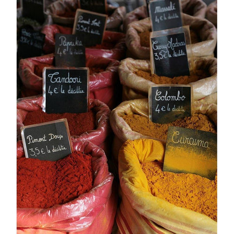 French Market No. 1 Black Modern Wood Framed Art Print with Double Matting by Okula, Carina