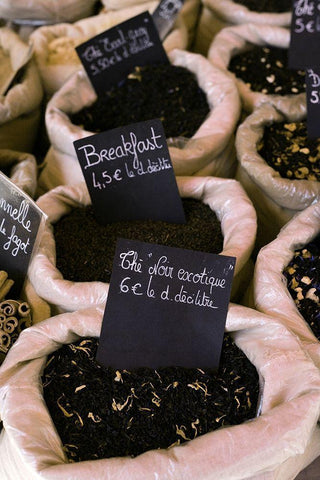 French Market No. 3 Black Ornate Wood Framed Art Print with Double Matting by Okula, Carina