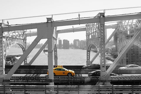 New York White Modern Wood Framed Art Print with Double Matting by Okula, Carina