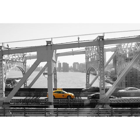 New York Black Modern Wood Framed Art Print by Okula, Carina