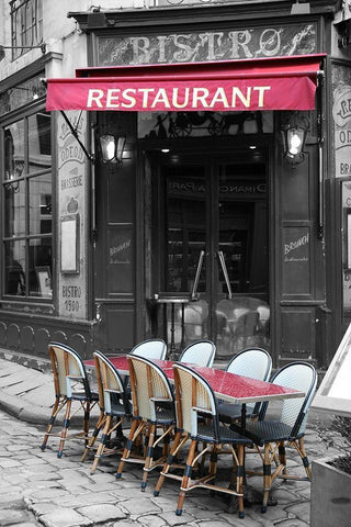 Paris No. 5 White Modern Wood Framed Art Print with Double Matting by Okula, Carina