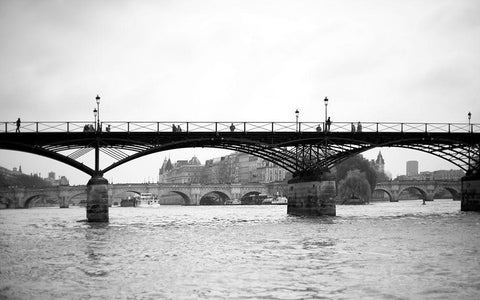 Paris No. 7 Black Ornate Wood Framed Art Print with Double Matting by Okula, Carina