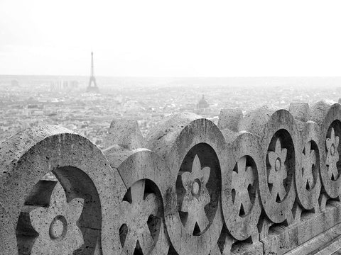 Paris No. 8 Black Ornate Wood Framed Art Print with Double Matting by Okula, Carina