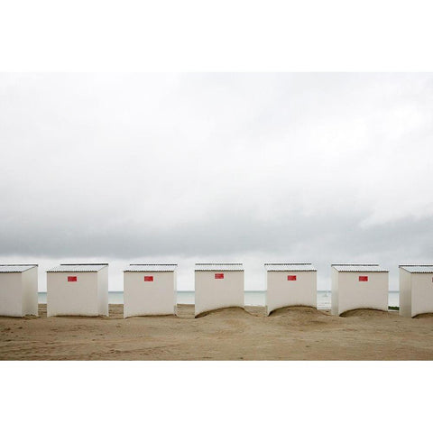 Seaside No. 1 White Modern Wood Framed Art Print by Okula, Carina