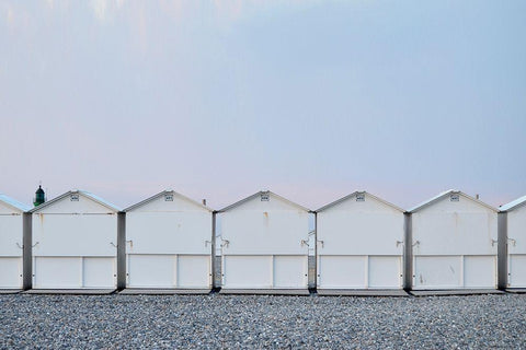 Seaside No. 2 White Modern Wood Framed Art Print with Double Matting by Okula, Carina