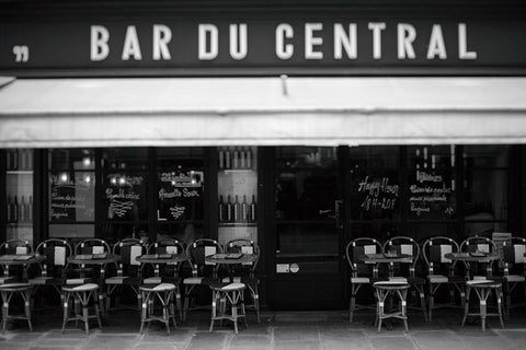 Bar du Central Paris White Modern Wood Framed Art Print with Double Matting by Okula, Carina