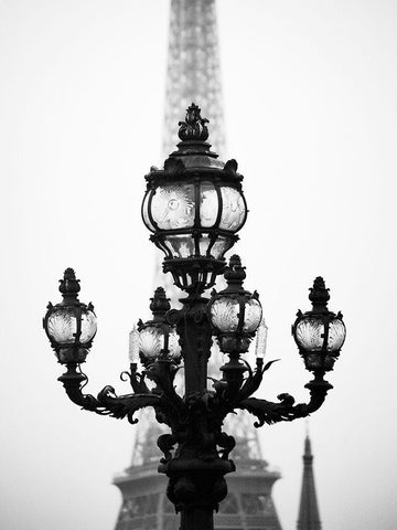 City of Light and Love Black Ornate Wood Framed Art Print with Double Matting by Okula, Carina