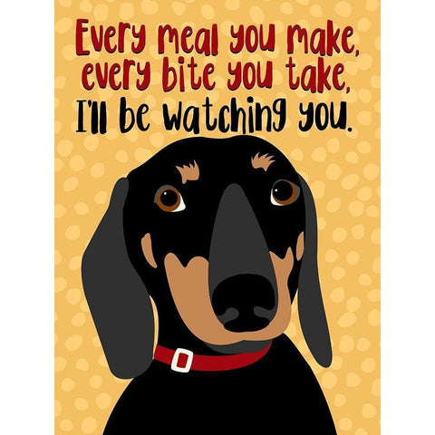 Dachshund Every Meal You Make Gold Ornate Wood Framed Art Print with Double Matting by Oliphant, Ginger
