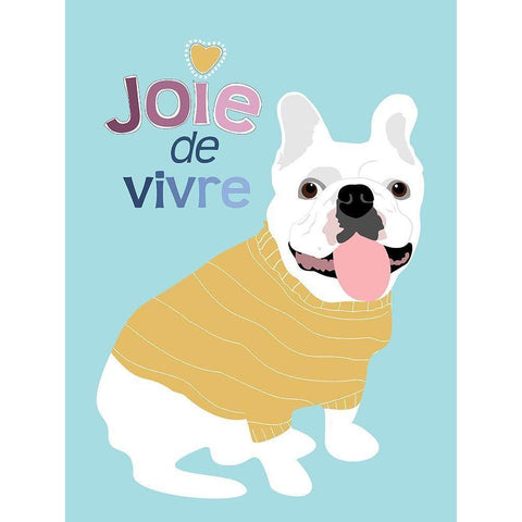 French Bulldog Joie de vivre Gold Ornate Wood Framed Art Print with Double Matting by Oliphant, Ginger