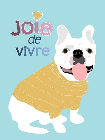 French Bulldog Joie de vivre White Modern Wood Framed Art Print with Double Matting by Oliphant, Ginger