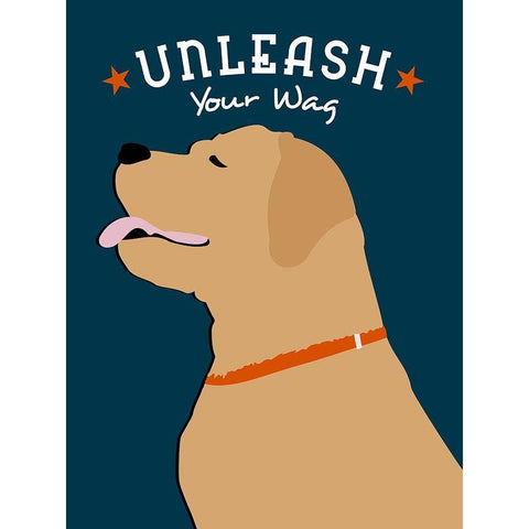 Unleash Your Wag Black Modern Wood Framed Art Print with Double Matting by Oliphant, Ginger