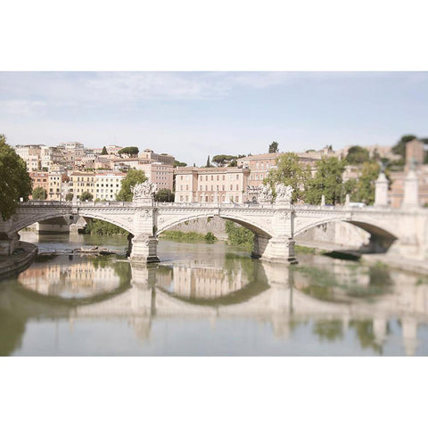 Moments in Rome by the Tiber Gold Ornate Wood Framed Art Print with Double Matting by Okula, Carina