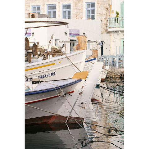 Morning by The Fishing Port Black Modern Wood Framed Art Print by Okula, Carina