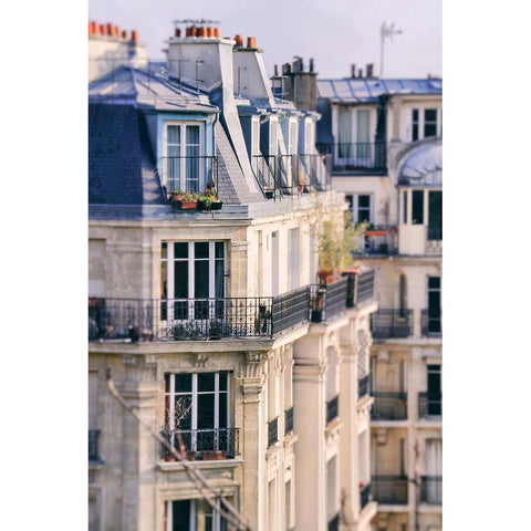 The Paris Apartment View Gold Ornate Wood Framed Art Print with Double Matting by Okula, Carina