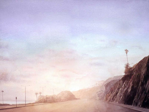 California Road Chronicles - 50 Black Ornate Wood Framed Art Print with Double Matting by Penezic, Relja