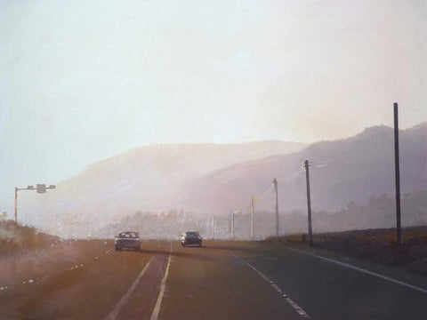 California Road Chronicles - 61 White Modern Wood Framed Art Print with Double Matting by Penezic, Relja