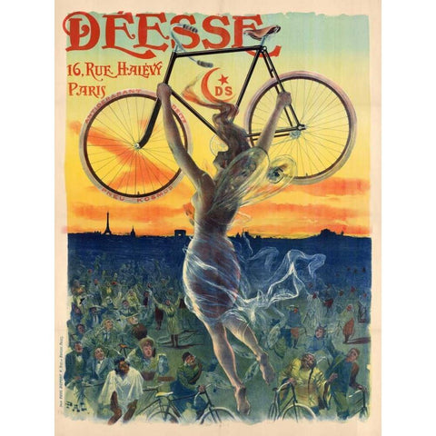 DÃƒÂ©esse Cycles Black Modern Wood Framed Art Print by Paleologu (PAL), Jean de