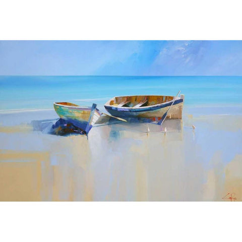Afternoon Gulls Black Modern Wood Framed Art Print by Penny, Craig Trewin