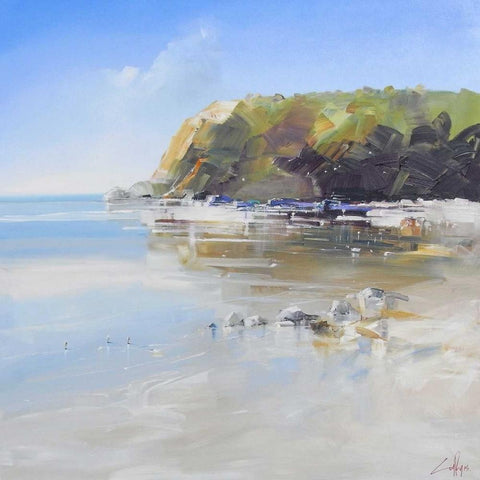 Coast Line Black Modern Wood Framed Art Print by Penny, Craig Trewin