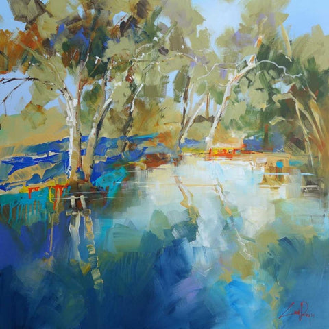 Cobram Creek White Modern Wood Framed Art Print with Double Matting by Penny, Craig Trewin