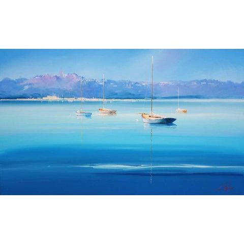 Gold Decks, Sorrento Black Modern Wood Framed Art Print by Penny, Craig Trewin