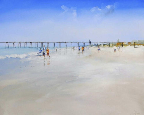 Henley Pier White Modern Wood Framed Art Print with Double Matting by Penny, Craig Trewin