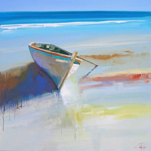 Low Tide 2 White Modern Wood Framed Art Print with Double Matting by Penny, Craig Trewin