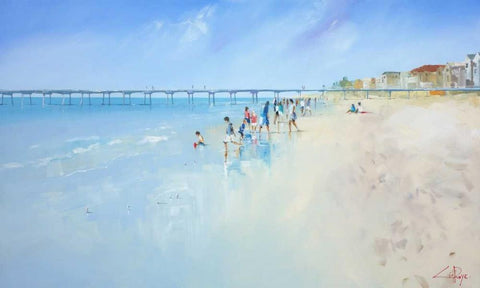 Low Tide at Henley White Modern Wood Framed Art Print with Double Matting by Penny, Craig Trewin