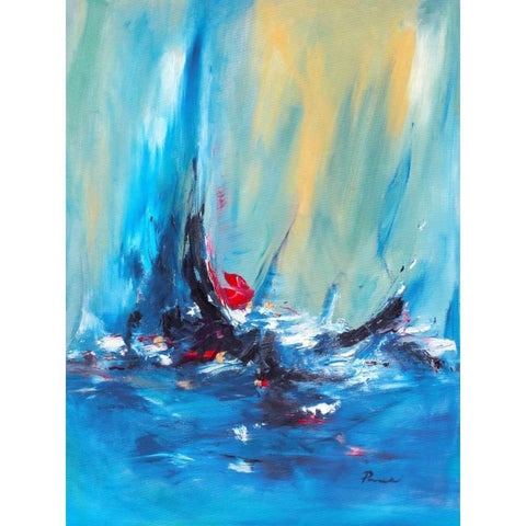 Aurora Black Modern Wood Framed Art Print with Double Matting by Parsons, Sarah