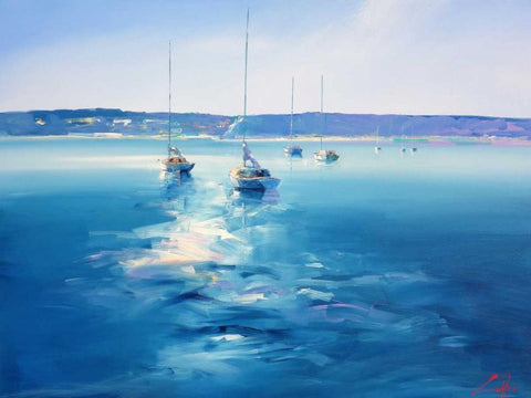 Mornington Morning Black Ornate Wood Framed Art Print with Double Matting by Penny, Craig Trewin