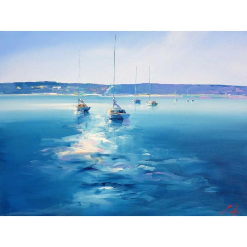 Mornington Morning Black Modern Wood Framed Art Print by Penny, Craig Trewin