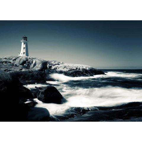 Lighthouse, Peggys Cove White Modern Wood Framed Art Print by Pollard, David W.