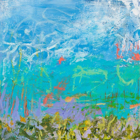 Cerulean Escapes I White Modern Wood Framed Art Print by Pristas, Tracy Lynn