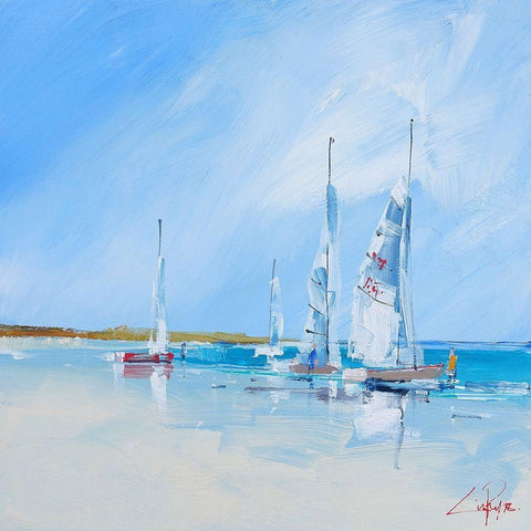 Aspendale Sails 1 Gold Ornate Wood Framed Art Print with Double Matting by Penny, Craig Trewin