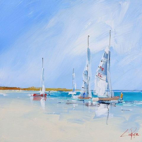 Aspendale Sails Gold Ornate Wood Framed Art Print with Double Matting by Penny, Craig Trewin